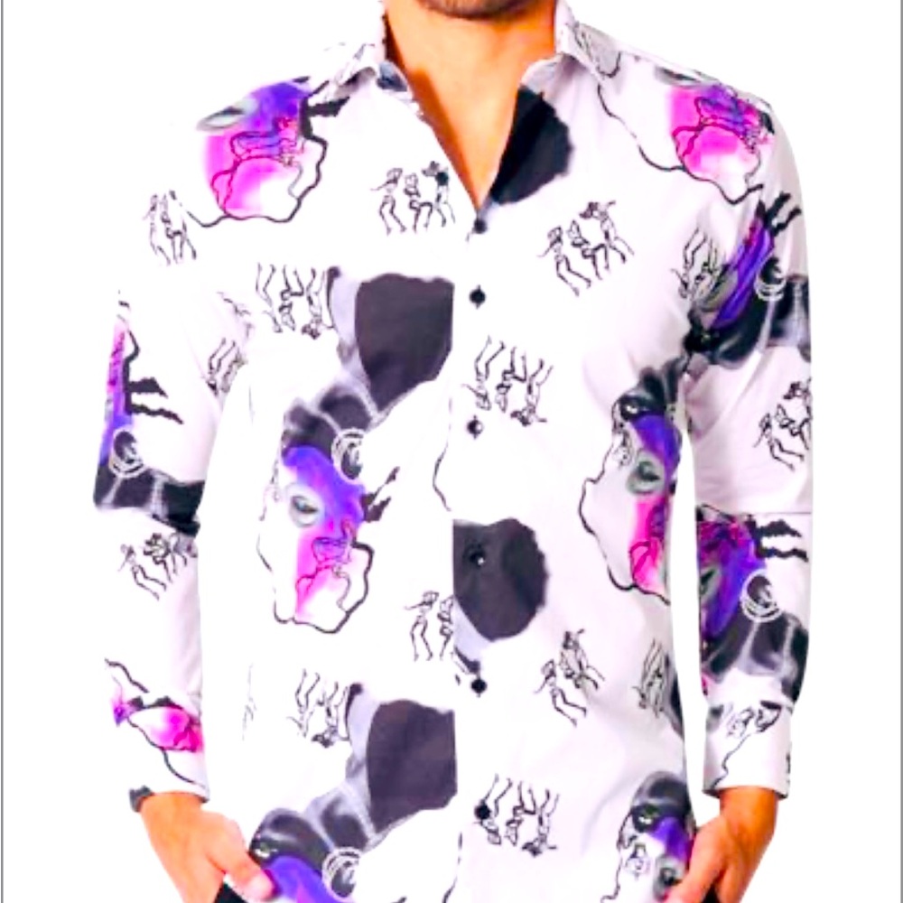 BRAND NEW WITH TAGS
BERTIGO Designer Avery Folk Art Sport Shirt